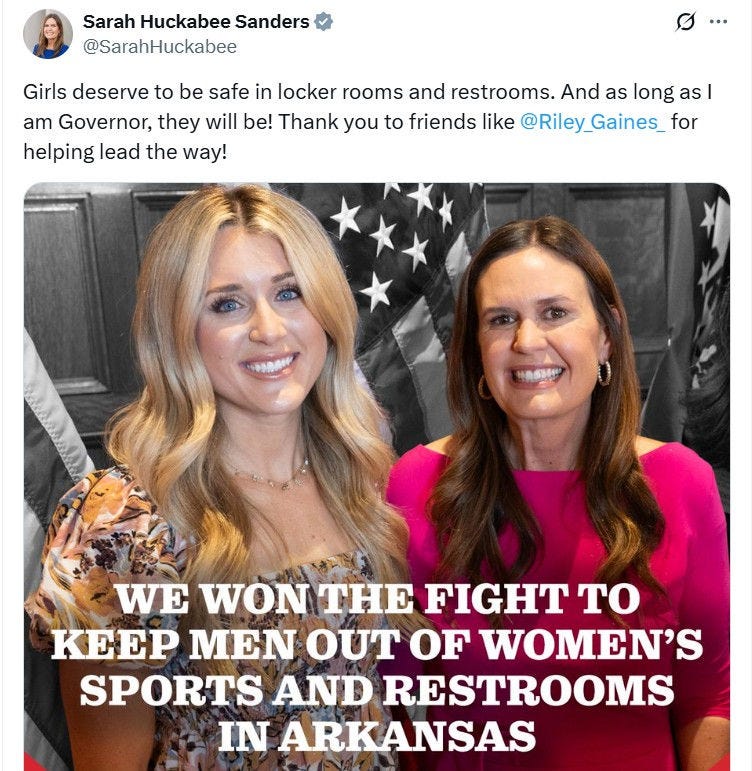 A post on X By Sarah Sanders