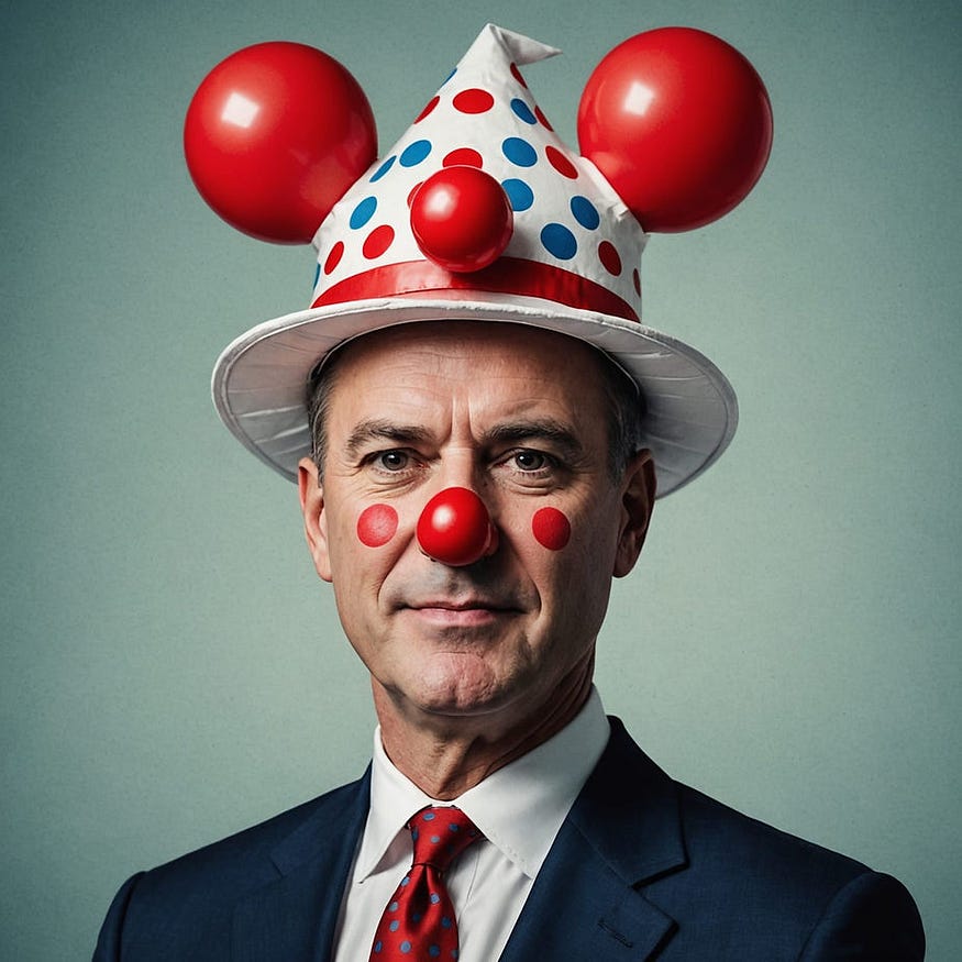 Mike Waltz with clown hat and red nose