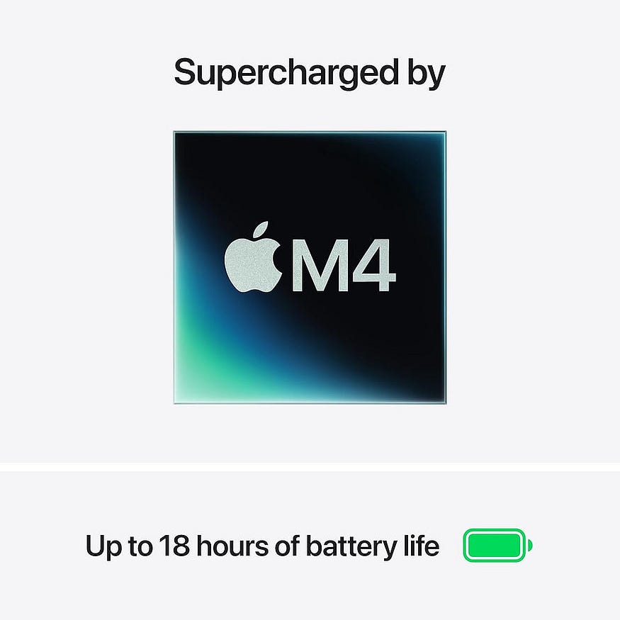 This is M4 chip, which delivers incredible performance and enables fast, stable operation across all tasks, from browsing the web and working