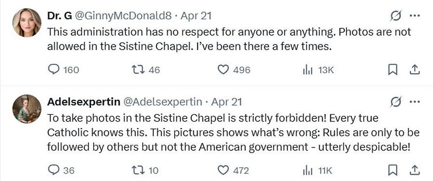 An example of a few negative comments on X about JD Vance