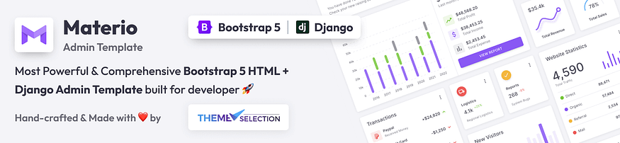materio bootstrap django admin template