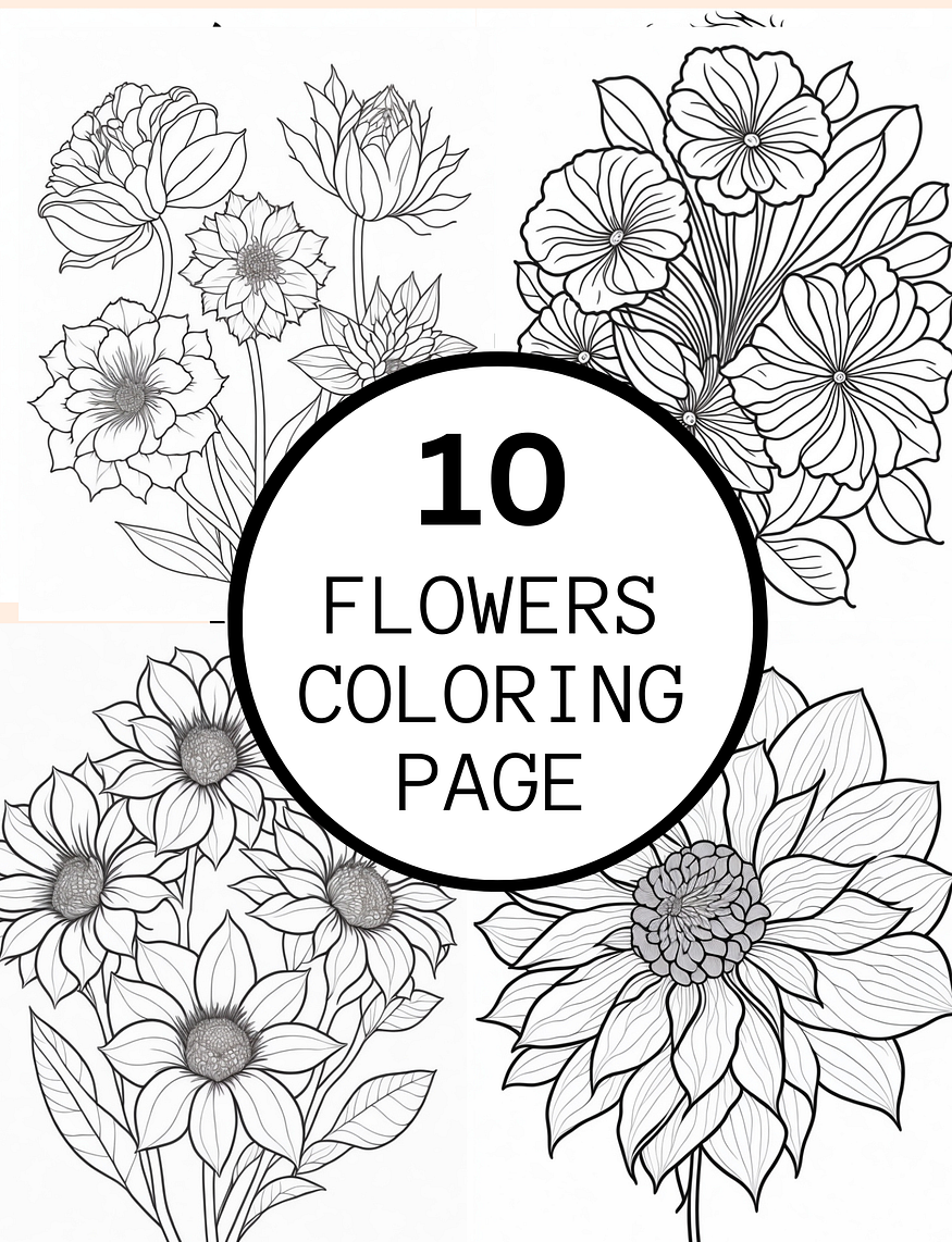 Beautiful Flowers Coloring Page