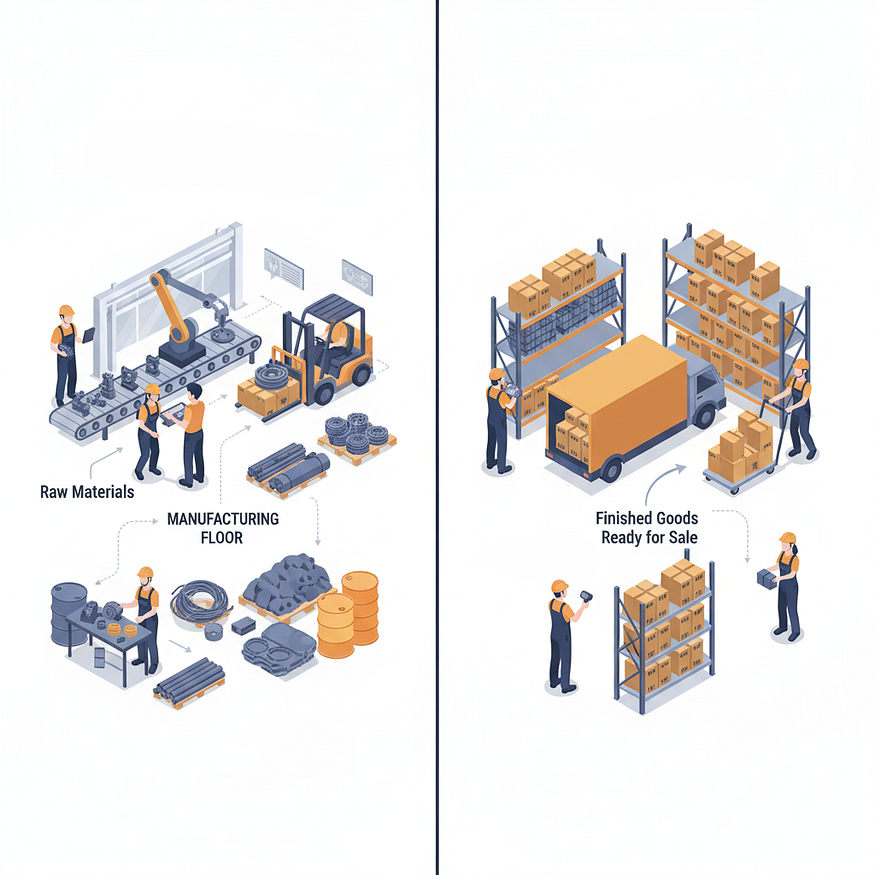 Difference between inventory and stock