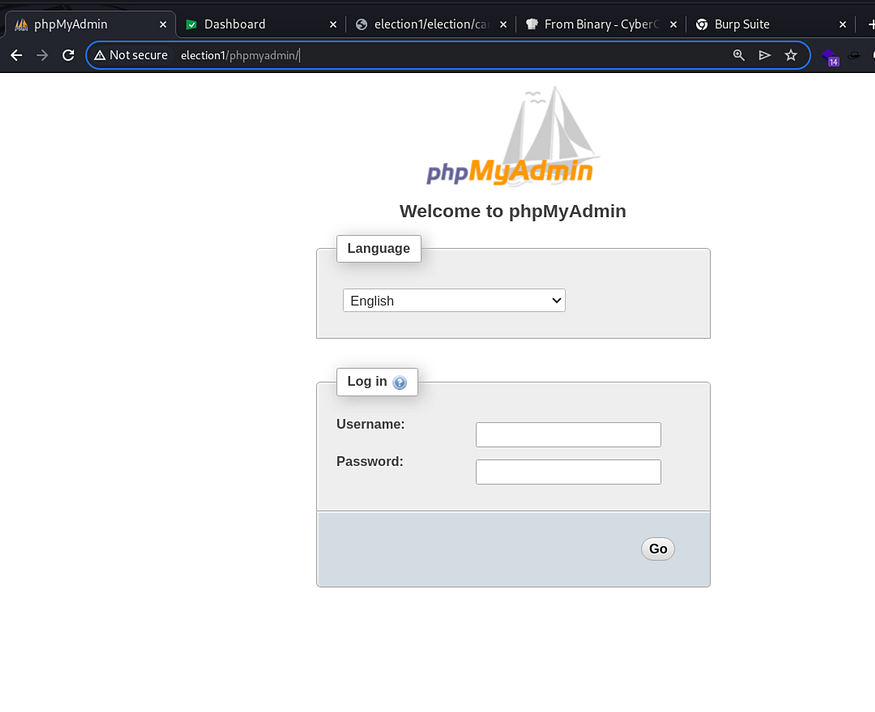 phpmyadmin login