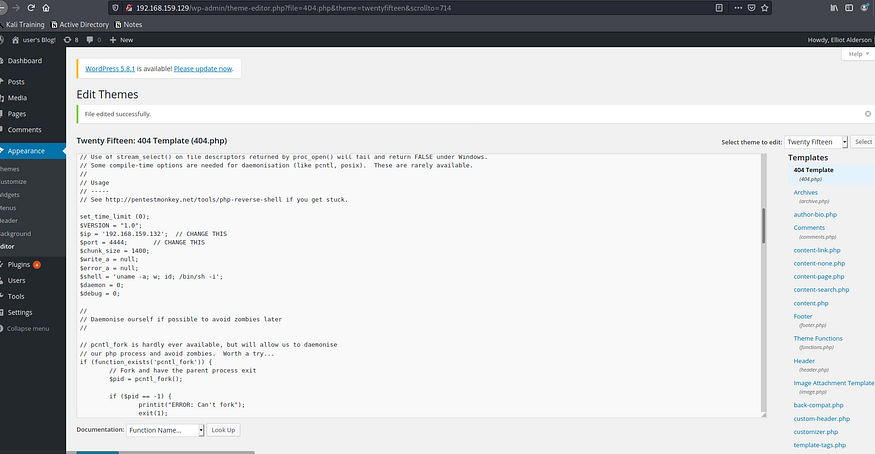 theme editor 404.php