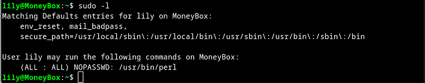 sudo -l