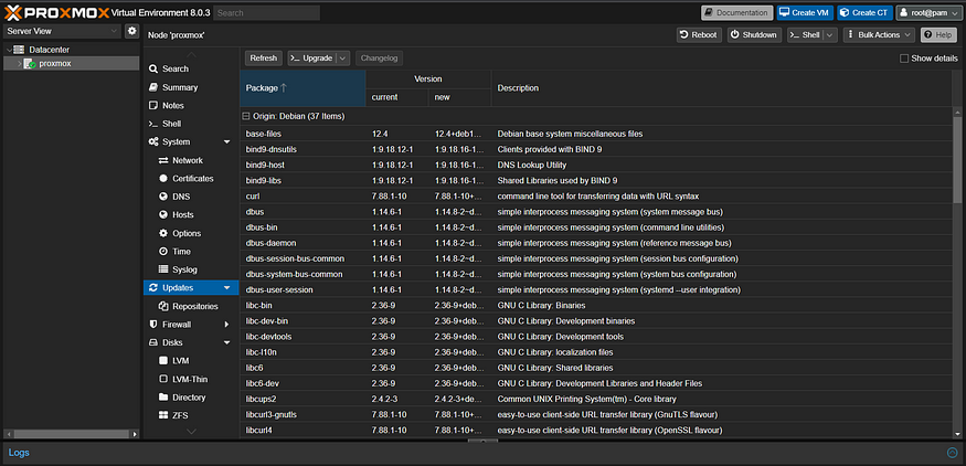 Proxmox Updates