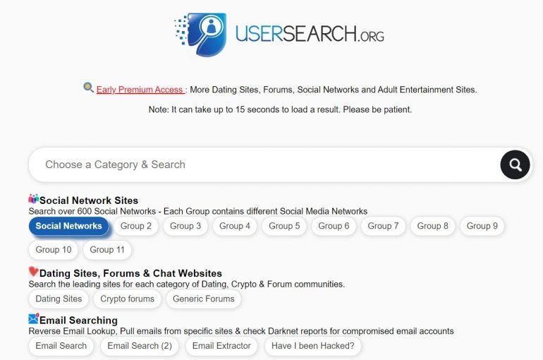 usersearch social networks