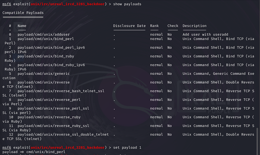 metasploit payloads