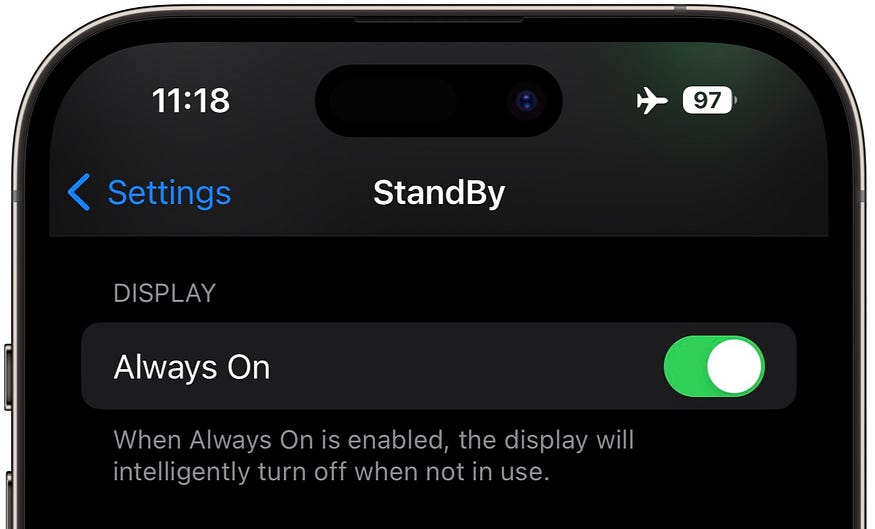 StandBy settings in iOS 17.0