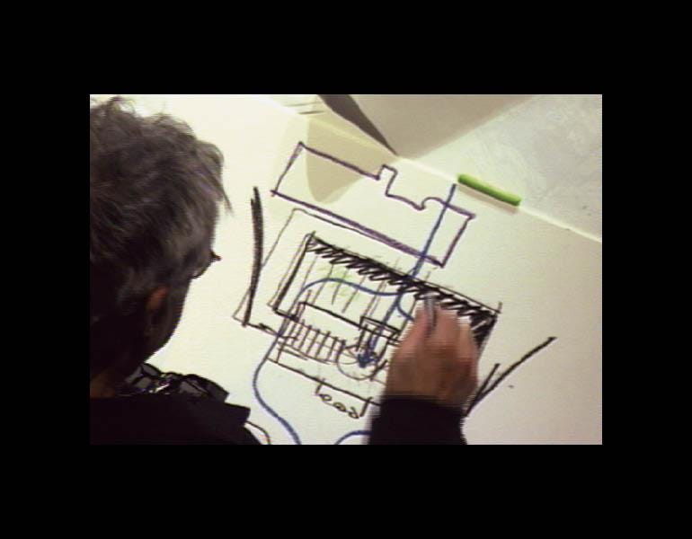 Person working on a sketch.