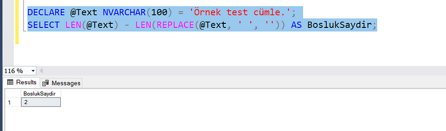 SQL Len Fonksiyonu Kullanımı – SQL Server – Kaan Gümüş