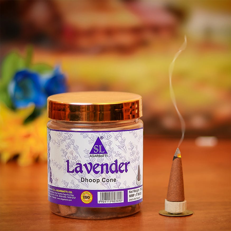 Lavender Dhoop Cone. SL Agarbatti