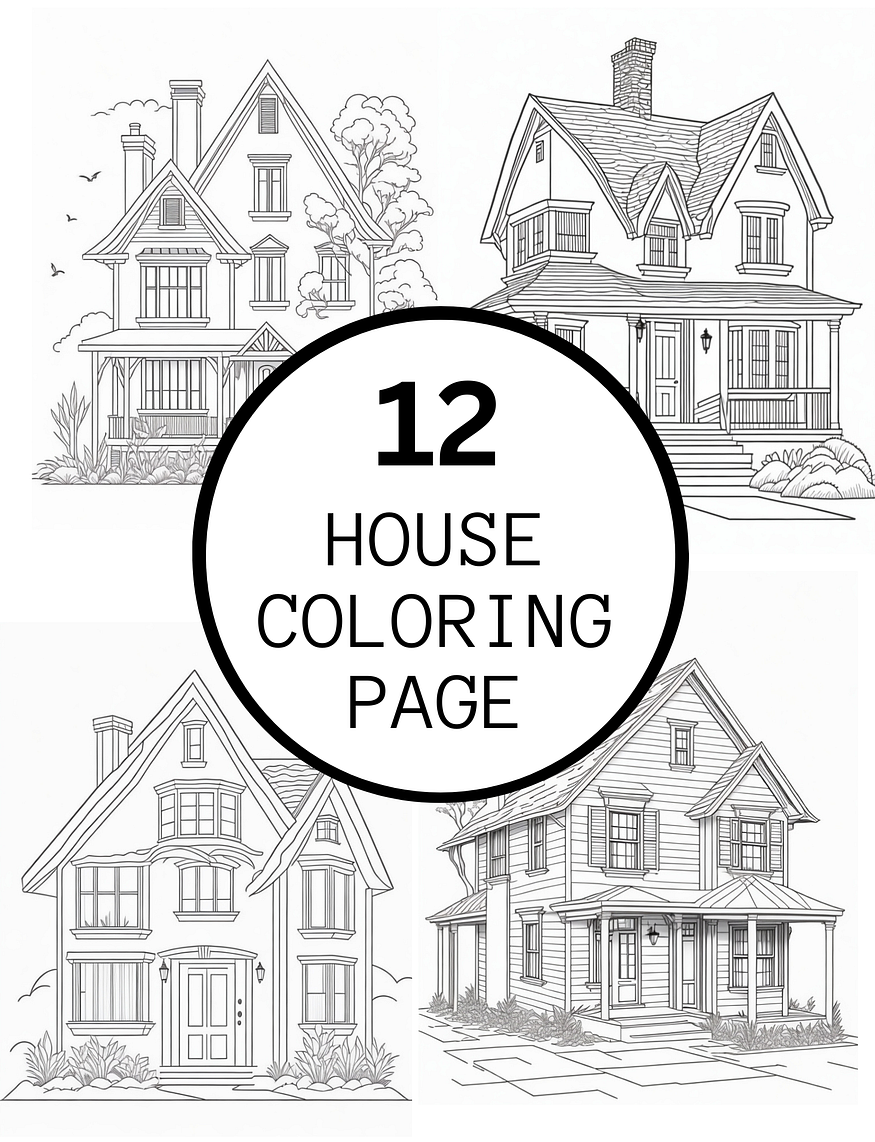 Cozy Houses Coloring Page