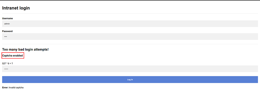 login with captcha