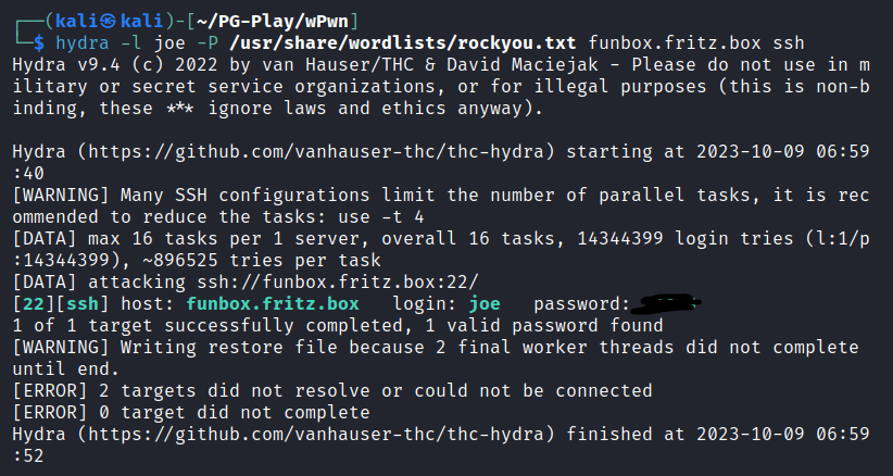 hydra password crack