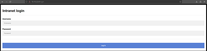 login form