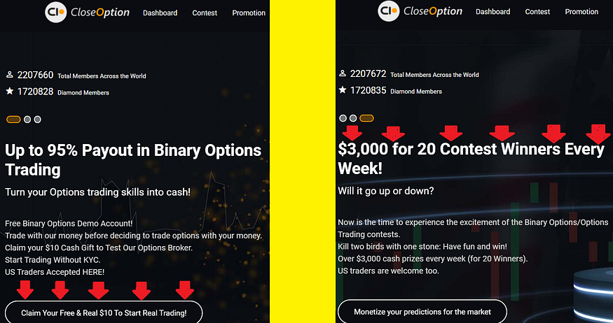 closeoption 10$ binary options no deposit bonus