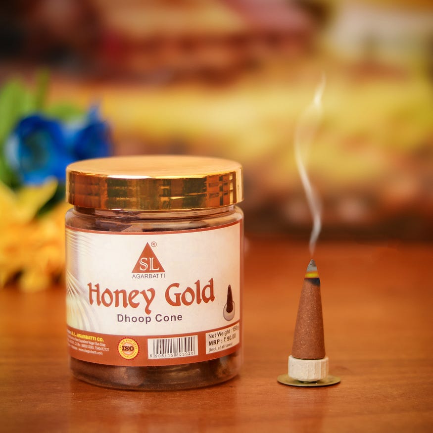 Honey Gold Dhoop Cone. SL Agarbatti