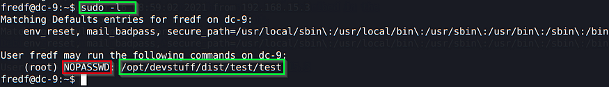 sudo -l