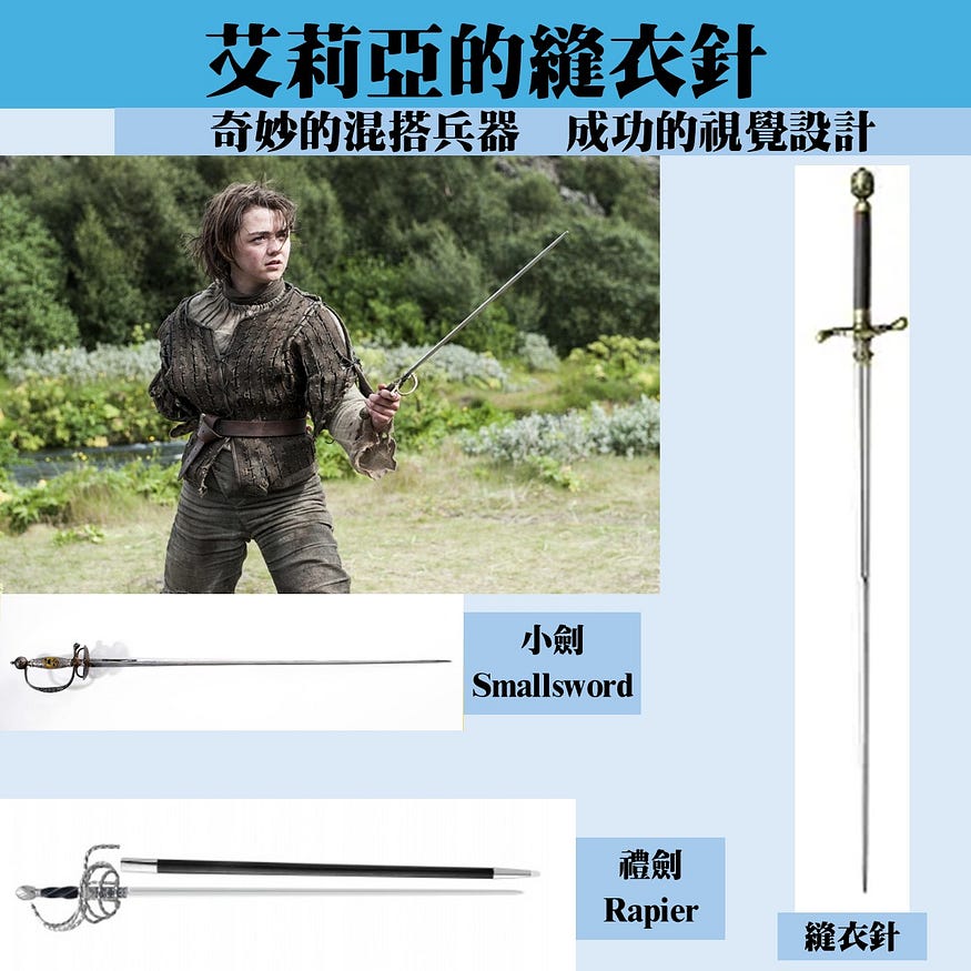 艾莉亞．史塔克的縫衣針：奇妙的混搭兵器 成功的視覺設計