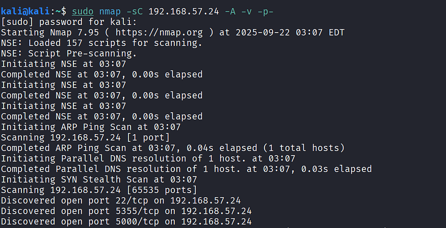 nmap 扫描结果