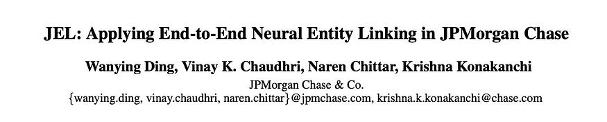 Neural Entity Linking at JPMorgan Chase