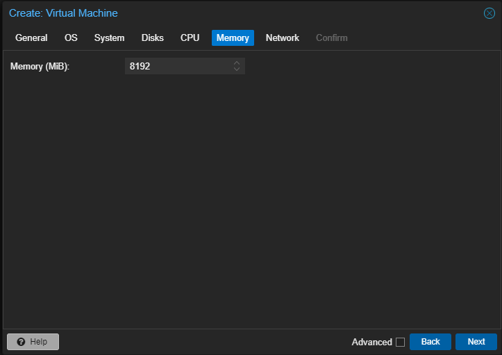 Proxmox Create VM Memory