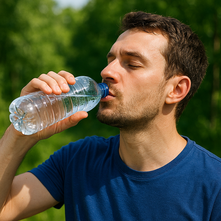 Person drinking water