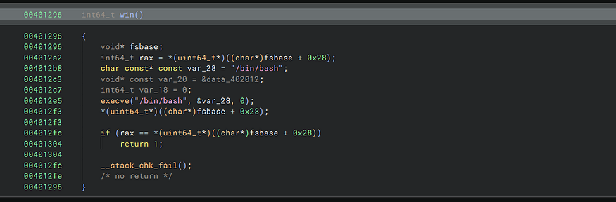 Binary Ninja 反编译 win()