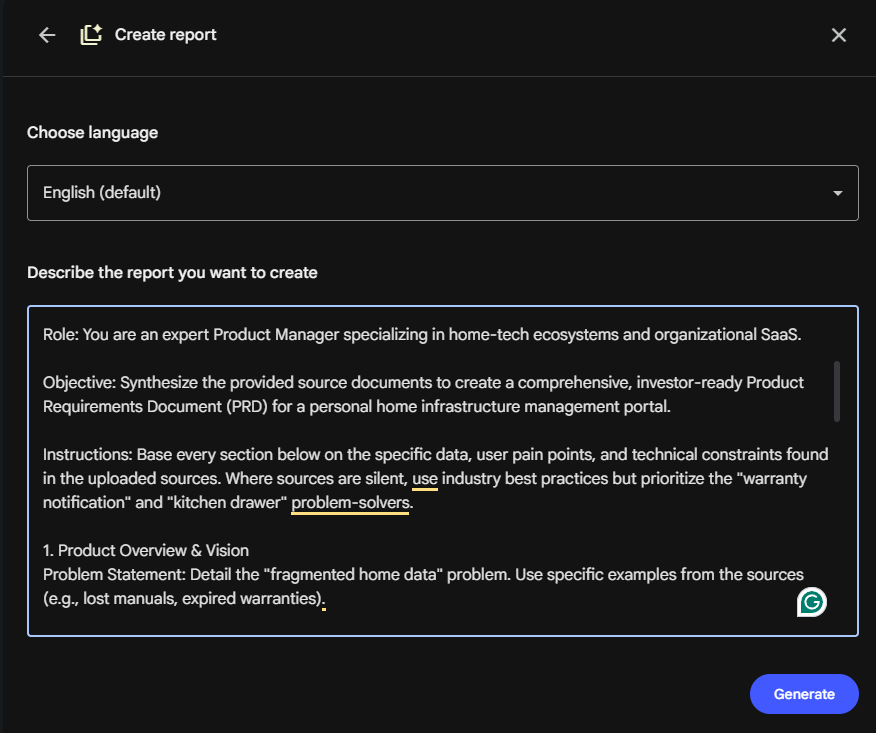 Example of NotebookLM Prompt