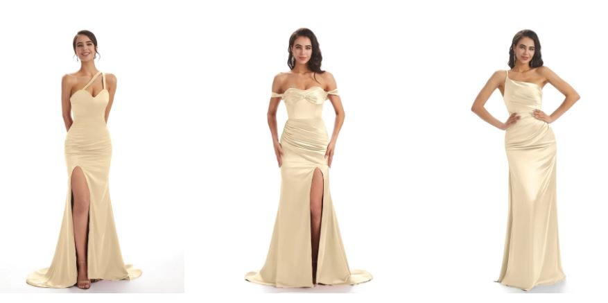 Luxe Sheath Deep V-Neck Halter-Tie Open-Back Champagne Satin Floor-Length Bridesmaid Dresses main image 1