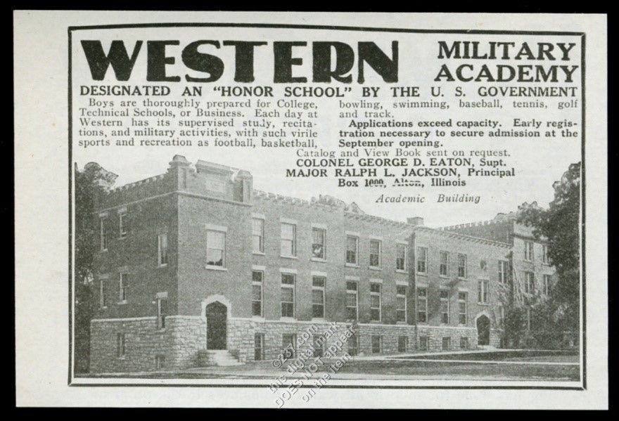A Brief History of Western Military Academy in Upper Alton, Illinois