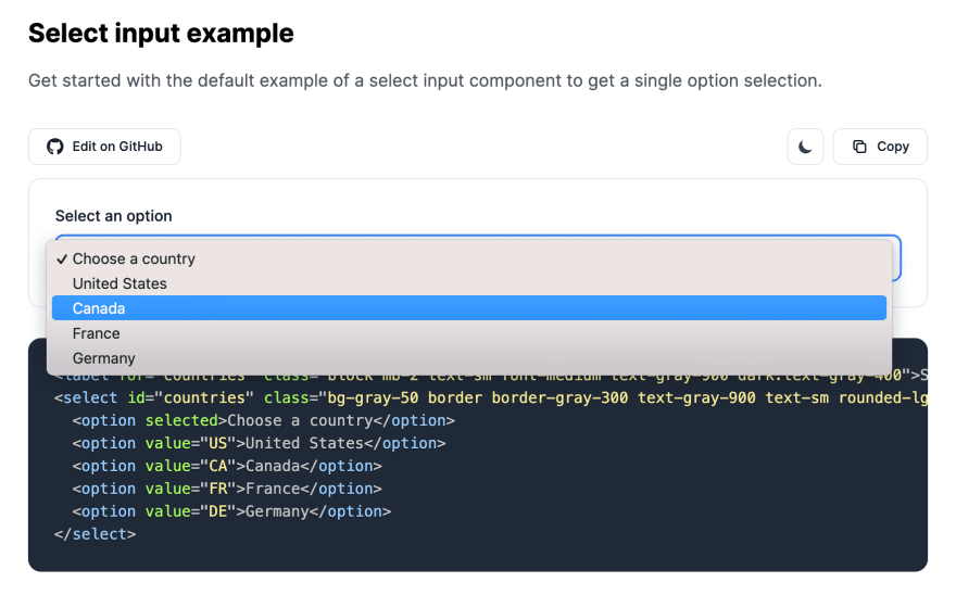 How to build a Tailwind CSS Select Dropdown component with Flowbite | by  Szőgyényi Zoltán | Themesberg Blog | Medium