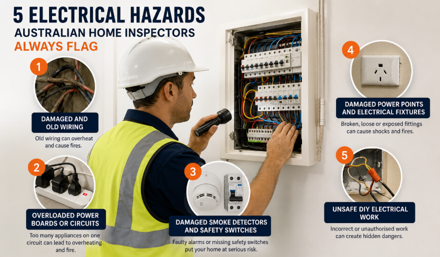 5 electrical hazards Australian home inspector always flag