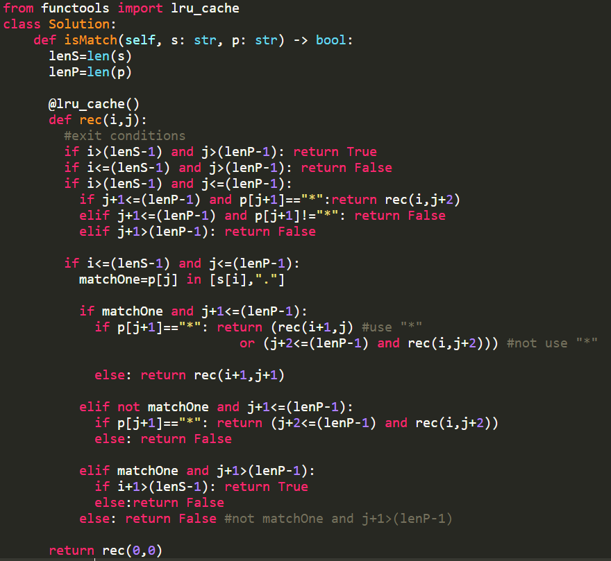 Regular Expression Matching. Use lru_cach in Python’s functools… | by ...