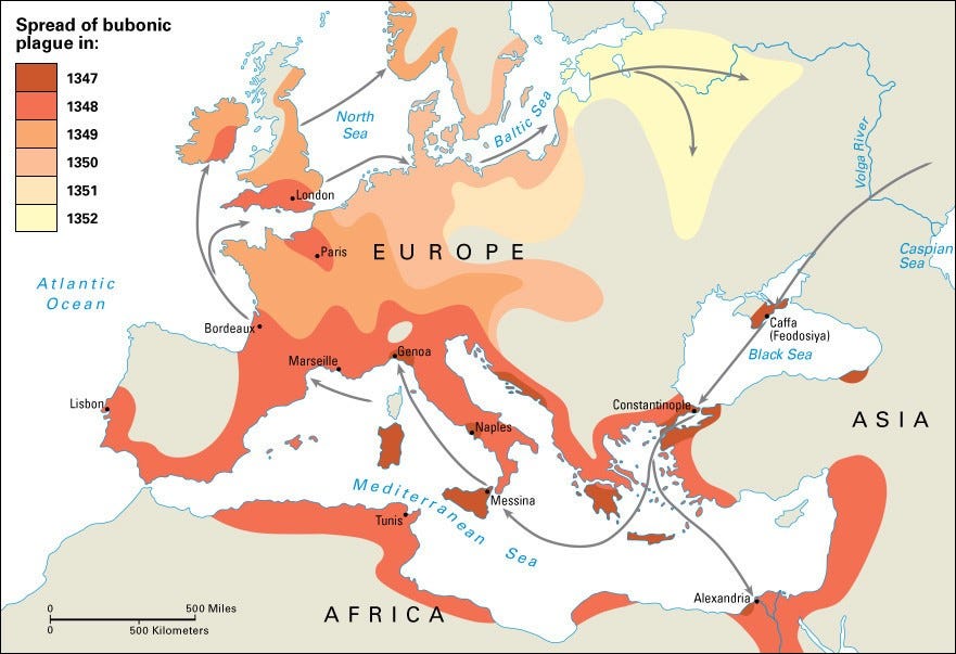 Bubonic Plague Black Death Map