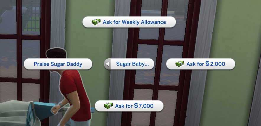 Allowance options from the Sugar Baby mod. — Screenshot taken by the author