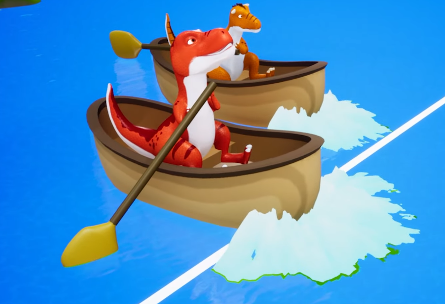 Crazy Dinosaur Boat Racing: Epic Showdown Between T-Rex, Spinosaurus, and Mosasaurus!