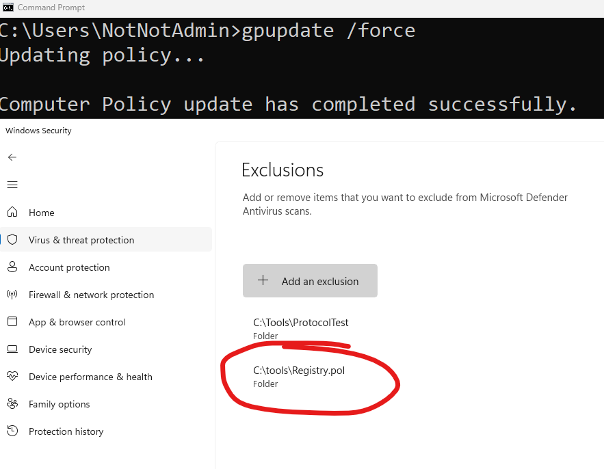 Windows Defender Exclusion Persistence with Registry.pol by Mark Mo