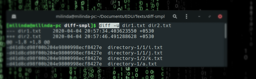 Find File difference using md5sum | by Milinda Arambawela | Medium