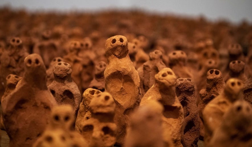 Anthony Gormley’s ‘Field’ (detail, 1990+) *