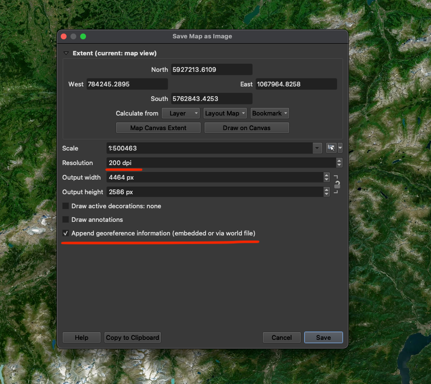QGIS satellite basemap with vector layer
