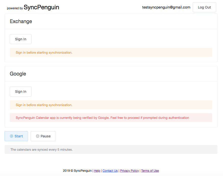 Setup Google and Exchange calendar meetings synchronization in a couple
