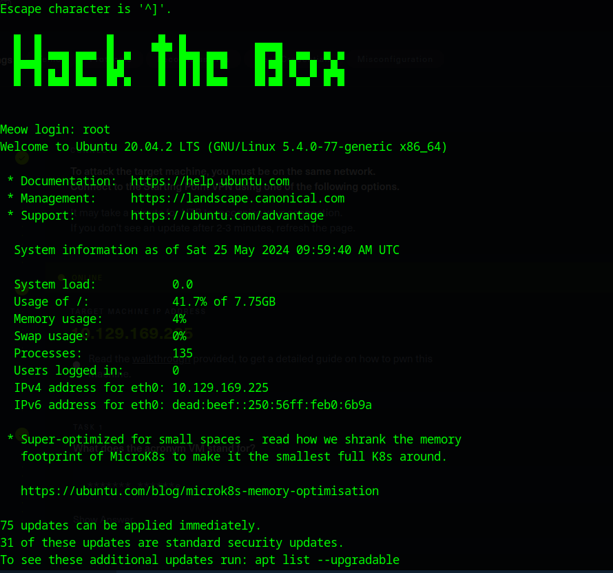 Hack The Box TIER 0(Meow). TASK 1 by Sujan Bhujel Medium