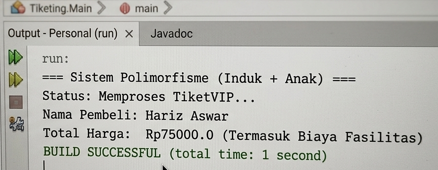 Hasil Running Polimorfisme