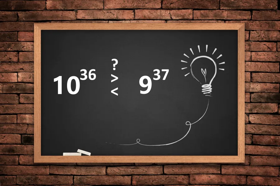 Which one is bigger: 10³⁶ or 9³⁷?