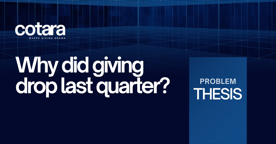 Why did giving drop last quarter?