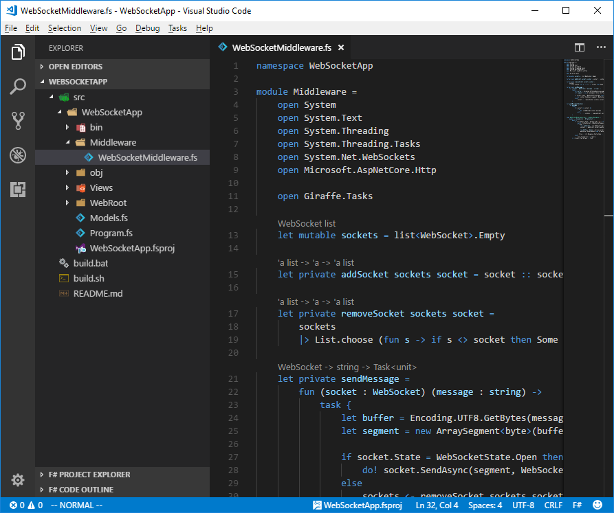 WebSockets with Giraffe and F#. The age of polling a server to get data ...