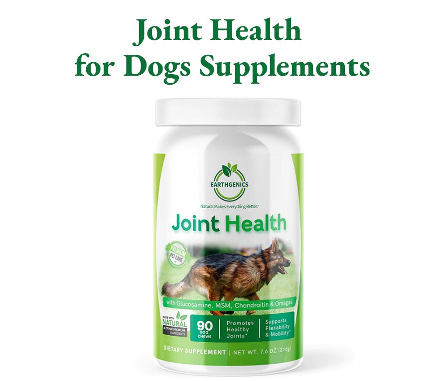 Joint Health for Dogs Supplements Earthgenics Medium